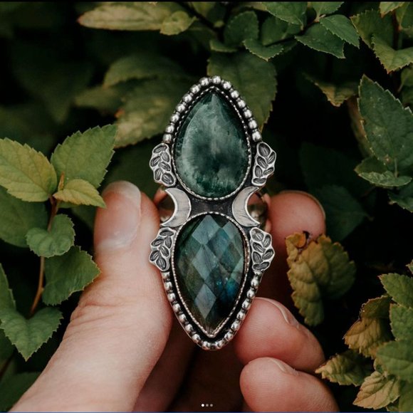 Custom ring artist EmzGemz size 6.5 sterling silver handmade one of a kind ooak - Picture 1 of 5